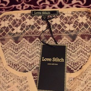 Love Stitch Lace Long Sleeves Blouse